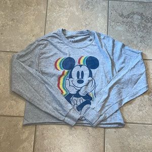 mickey mouse long sleeve crop top